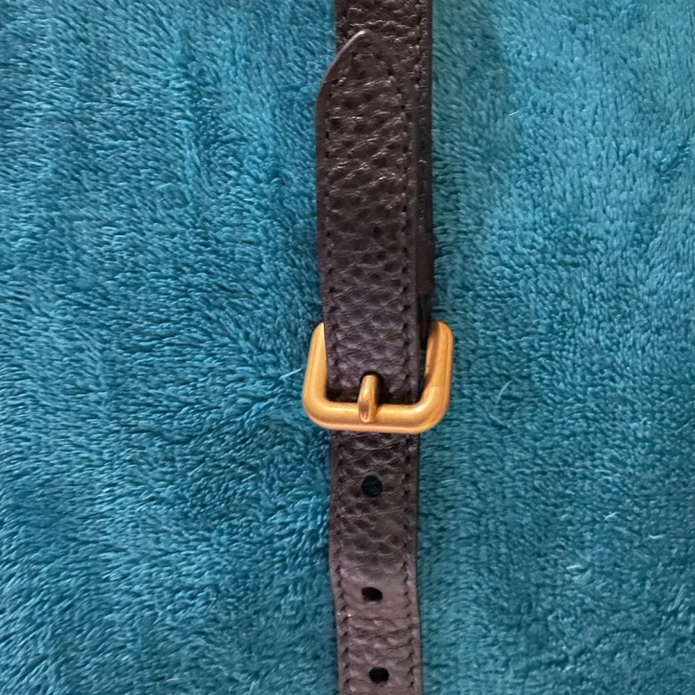 Authentic Prada Black Leather Bag Strap with Gold Tone Hardware - Picture 3 of 9